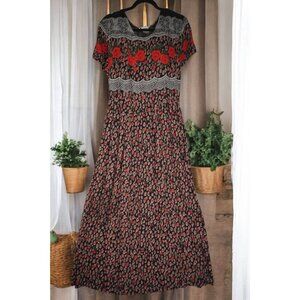 Vintage Just In Thyme Maxi Dress With Tags Size 14. Animal Print.